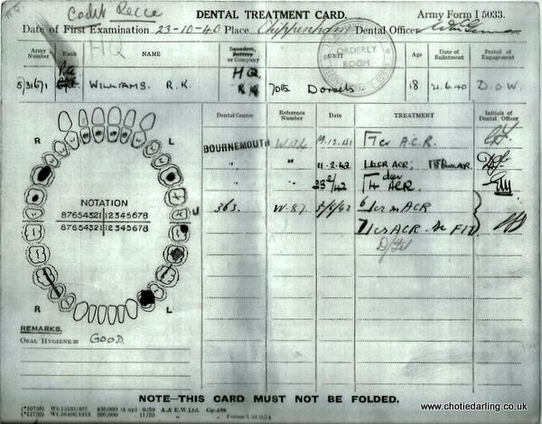 Dental record Dec 41 Dental record Dec 41