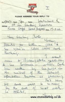 Letter 17th May 42 YMCA page 1 Letter 17th May 42 YMCA page 1