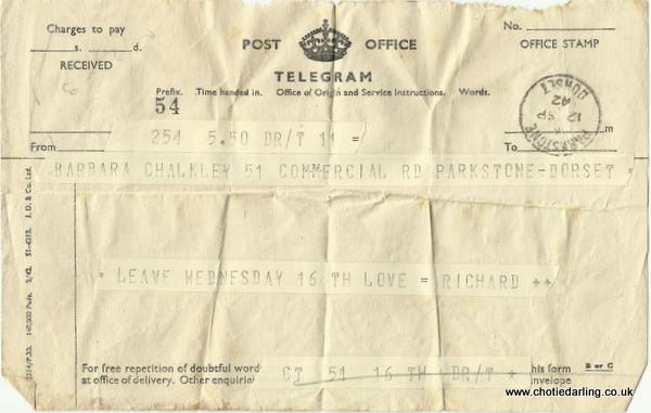 Telegram 12th September 1942 Telegram 12th September 1942