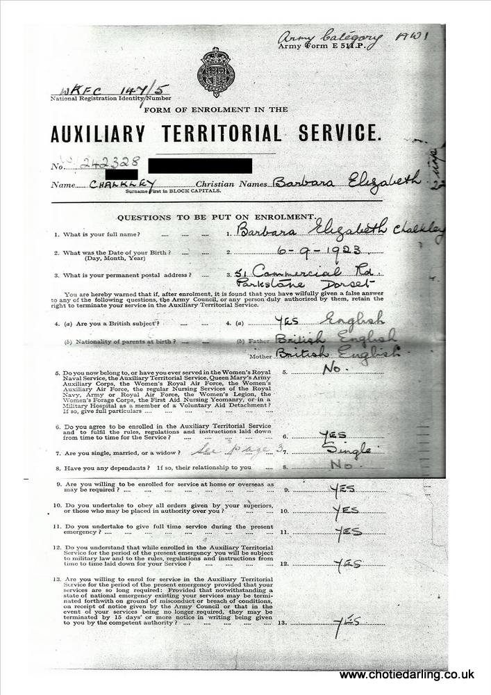 Page 1 of Chotie's enlistment Page 1 of Chotie's enlistment