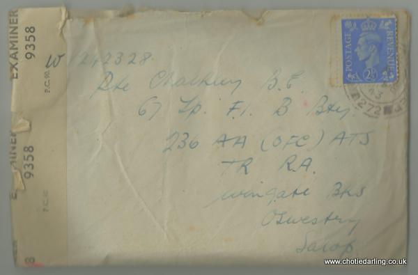 Letter opened by examiner