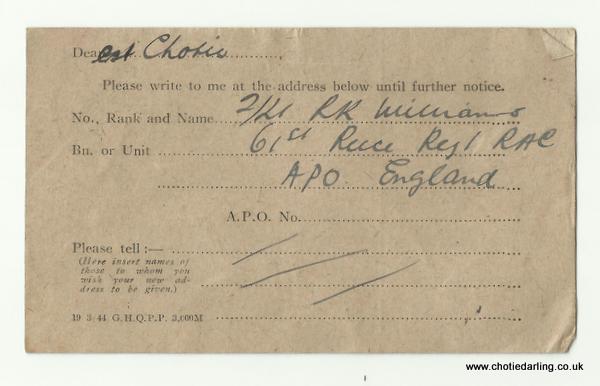 Address card April 44 back Address card April 44 back