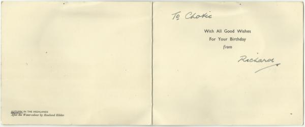 Birthday card Scotland inside Birthday card Scotland inside