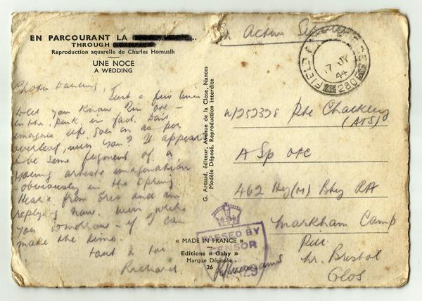 Postcard une noce back