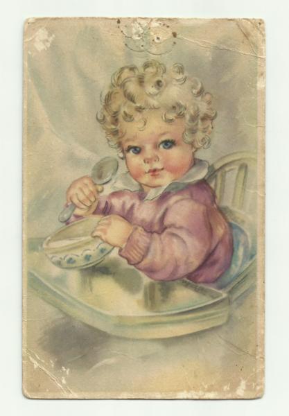 Postcard of baby 30th Oct 44 front