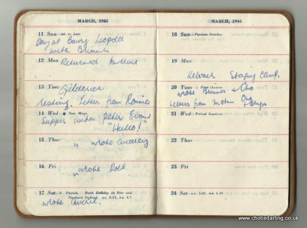 Dick's diary mid March 1945 Dick's diary mid March 1945