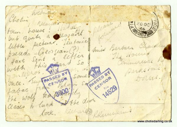Postcard of bridge written 18th Oct 44 back