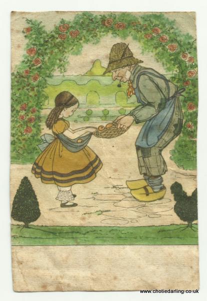 Postcard picking fruit written 21st Oct 44 front