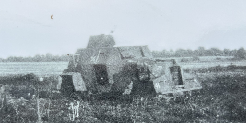 61st Recce armoured car remains between Tellin and Bure