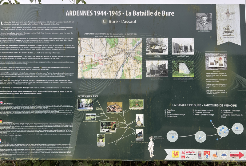 Bure Memorial signboard the assault